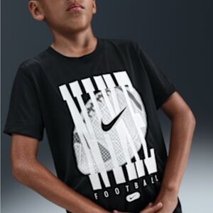 Nike Kids Black Graphic Football Tee